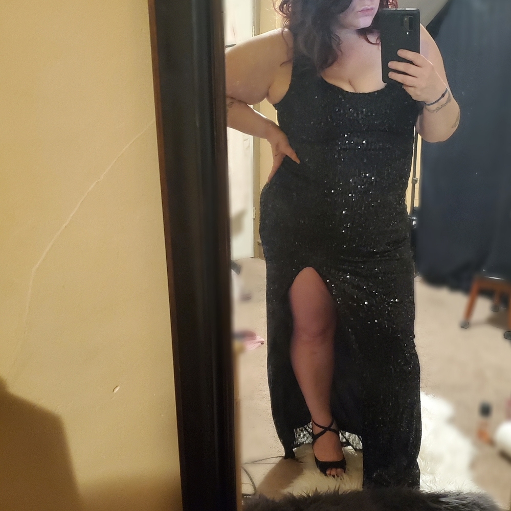 Black sequin dress